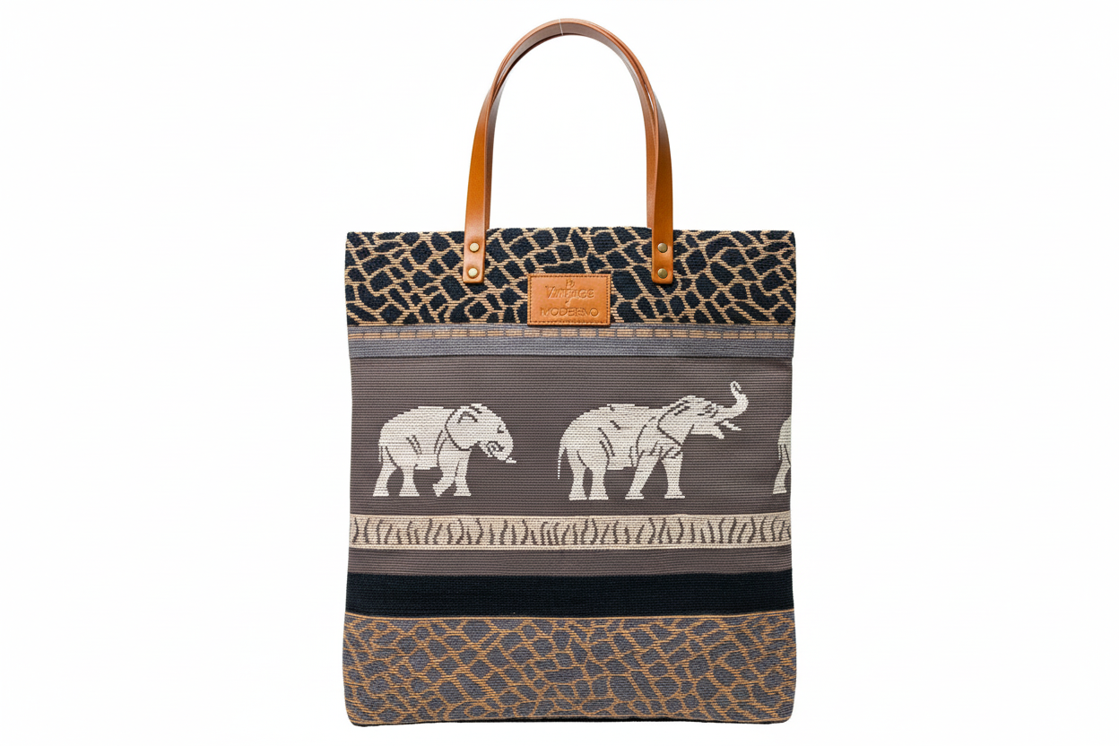 ITALIAN VINTAGE ANTIQUE ELEPHANT TAPESTRY1940's